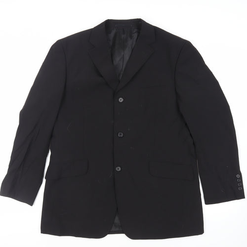 Charlton Gray Mens Black Polyester Jacket Blazer Size 42 Regular