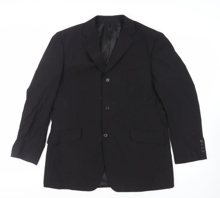 Charlton Gray Mens Black Polyester Jacket Blazer Size 42 Regular