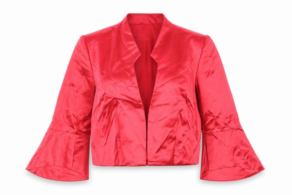 Front view of Roman women’s red jacket, size UK 10, - open