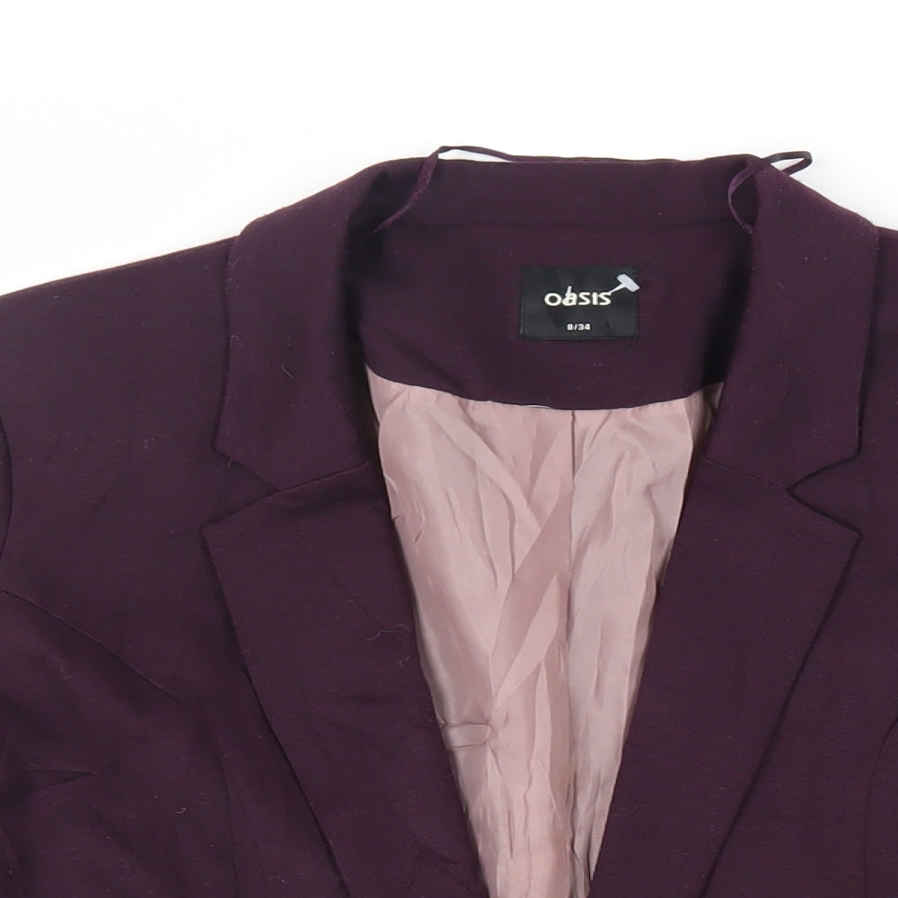 Oasis Womens Purple Jacket Blazer Size 8 - Open