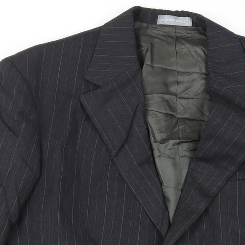 Geoffrey Beene Mens Grey Striped Wool Jacket Suit Jacket Size 38 Regular