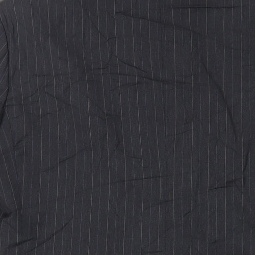 Geoffrey Beene Mens Grey Striped Wool Jacket Suit Jacket Size 38 Regular