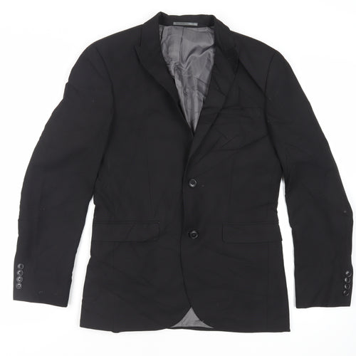 NEXT Mens Black Polyester Jacket Suit Jacket Size 36 Regular