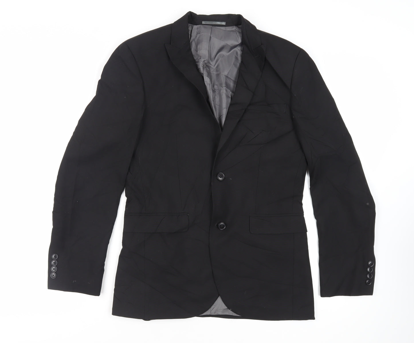 NEXT Mens Black Polyester Jacket Suit Jacket Size 36 Regular