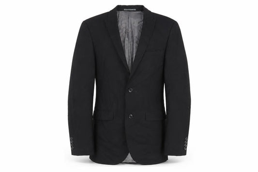 Front view of Next men’s black polyester jacket suit jacket, size 36, regular
