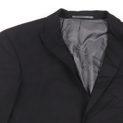 NEXT Mens Black Polyester Jacket Suit Jacket Size 36 Regular