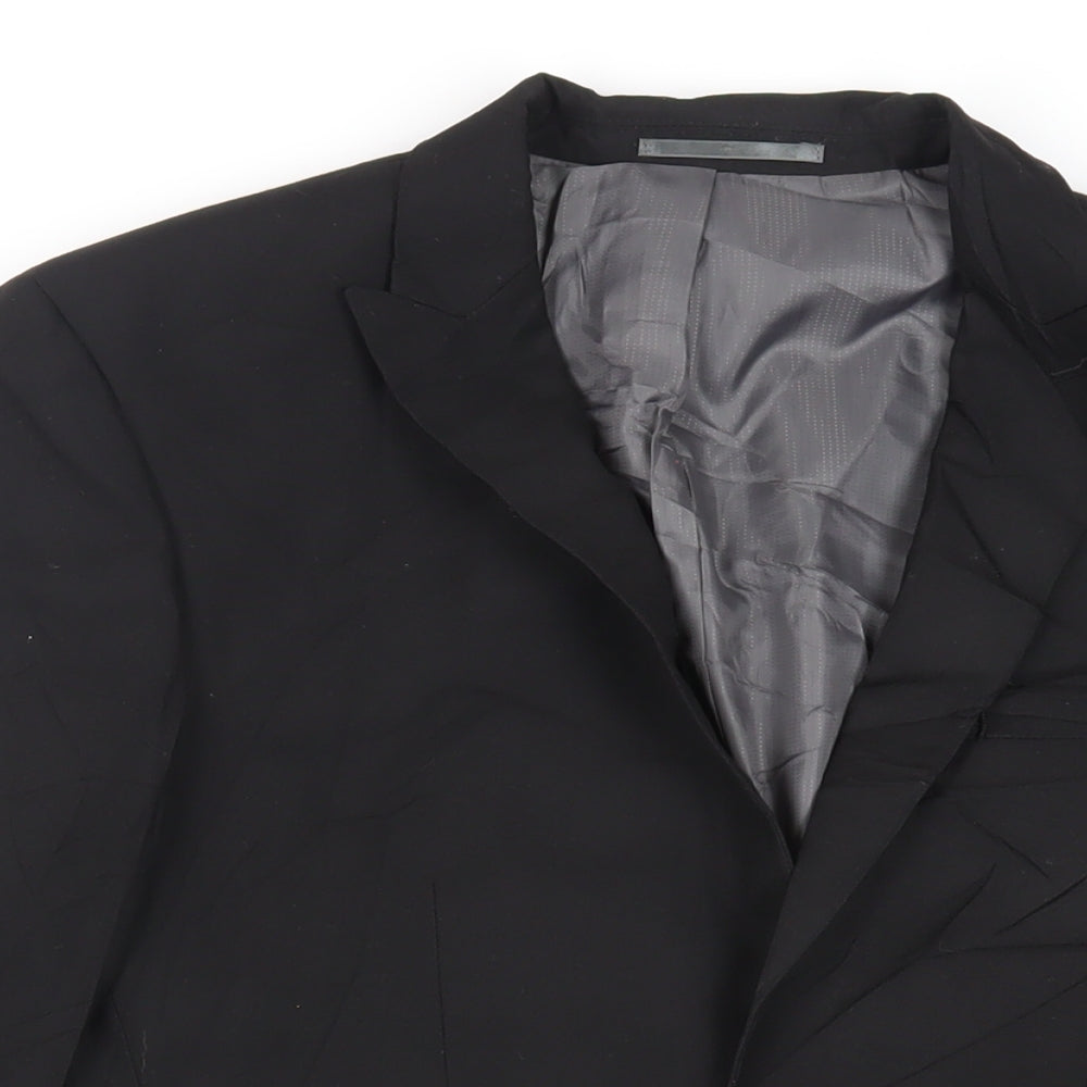 NEXT Mens Black Polyester Jacket Suit Jacket Size 36 Regular
