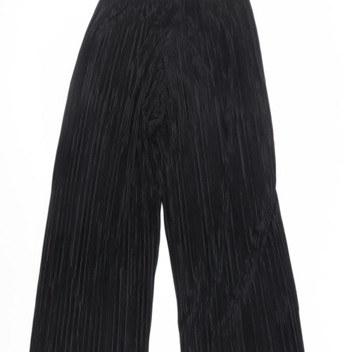 Light Before Dark Womens Black Polyester Trousers Size XS L26 in Regular Drawstring - Plissé