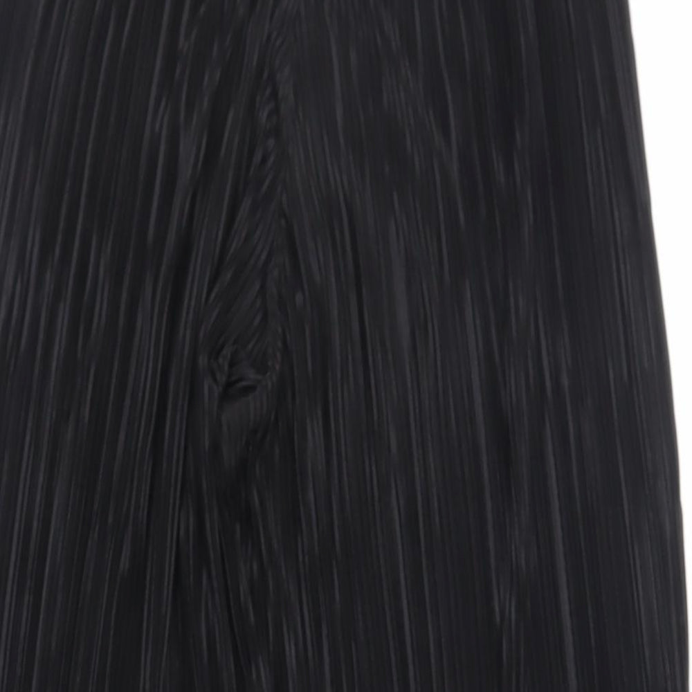 Light Before Dark Womens Black Polyester Trousers Size XS L26 in Regular Drawstring - Plissé