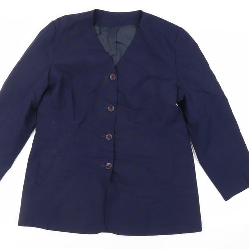 Berkertex Womens Blue Jacket Blazer Size 16 Button