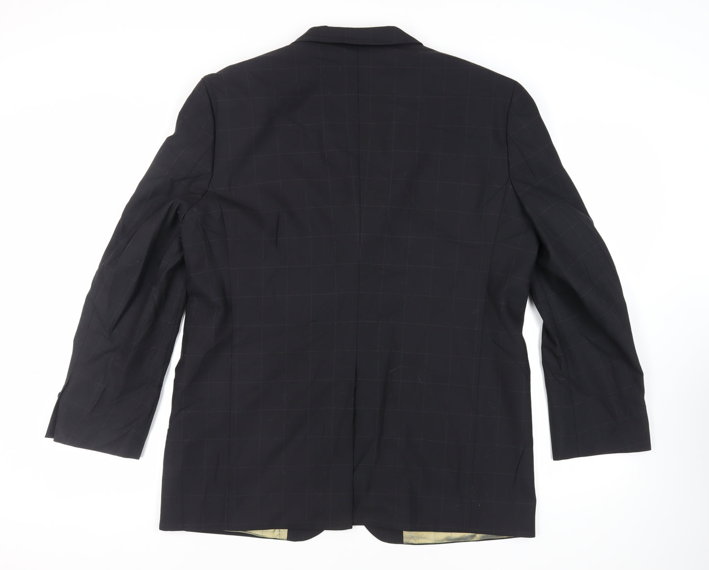 Ben Sherman Mens Black Check Wool Jacket Suit Jacket Size 44 Regular