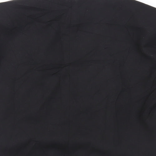 H&M Womens Black Jacket Blazer Size 8 - Open Ruched Sleeve Embellished