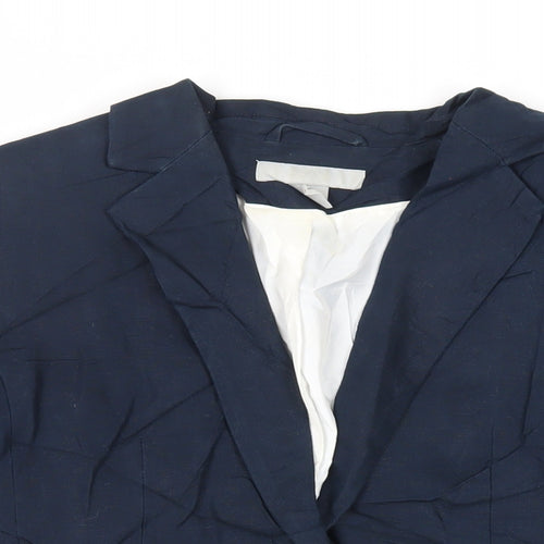 H&M Womens Blue Jacket Blazer Size 8 Button