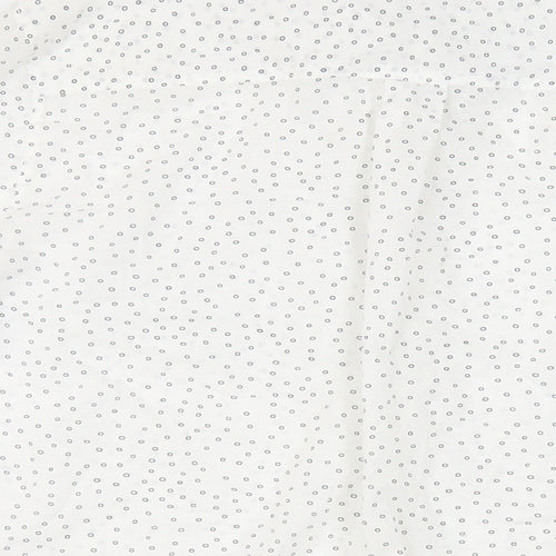 White Label Womens White Geometric Cotton Basic Button-Up Size 14 Collared