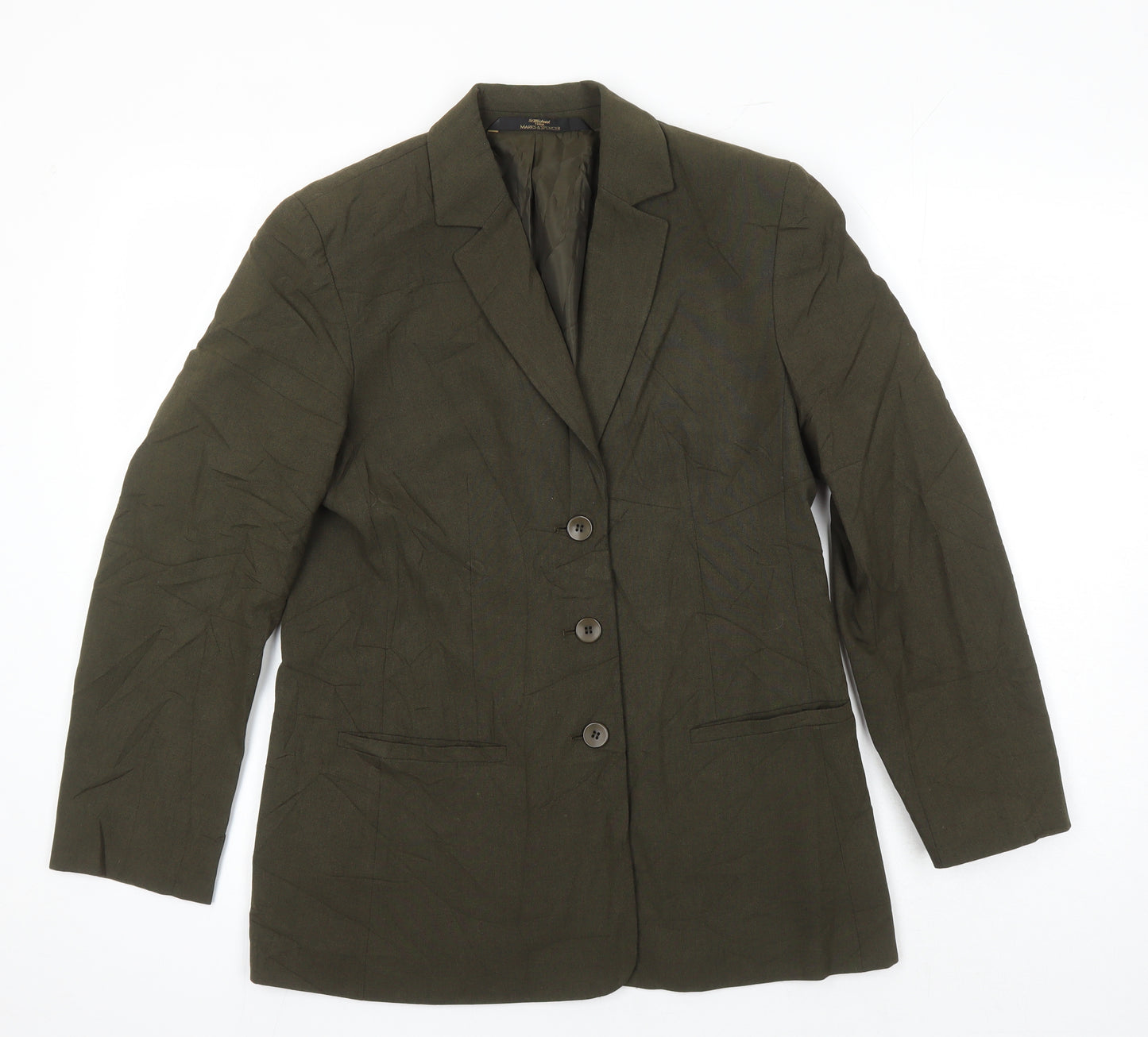 St Michael Womens Green Jacket Blazer Size 10