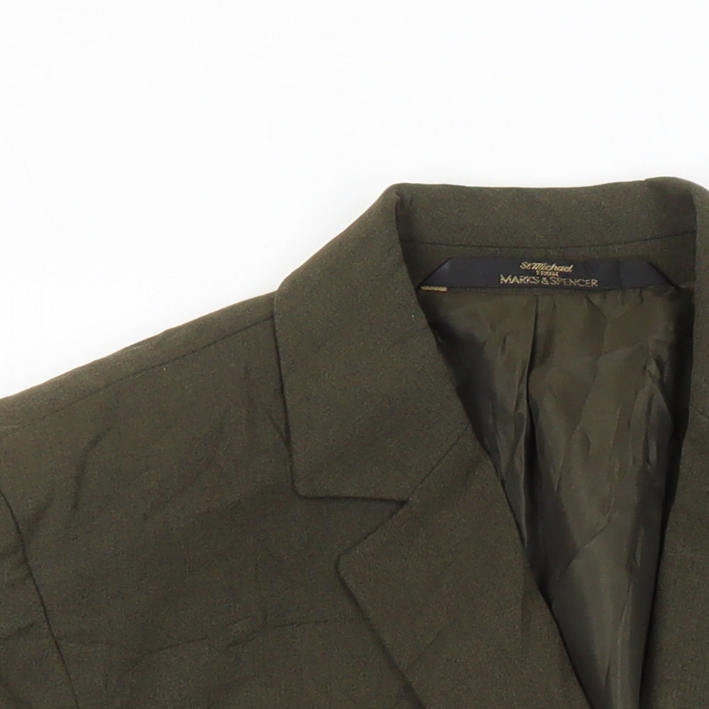 St Michael Womens Green Jacket Blazer Size 10