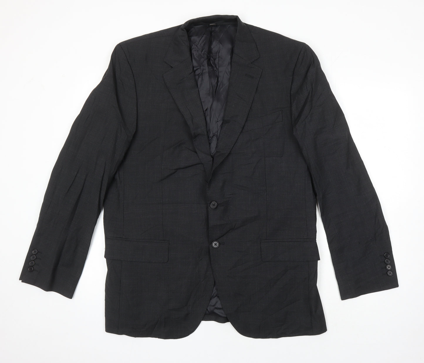 M&S Mens Grey Wool Jacket Blazer Size 42 Regular