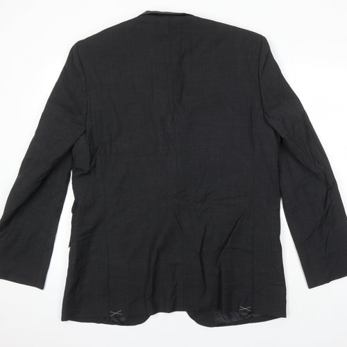 M&S Mens Grey Wool Jacket Blazer Size 42 Regular