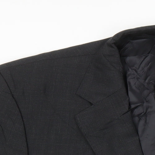 M&S Mens Grey Wool Jacket Blazer Size 42 Regular