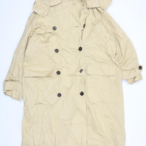M&S Womens Beige Overcoat Coat Size 14