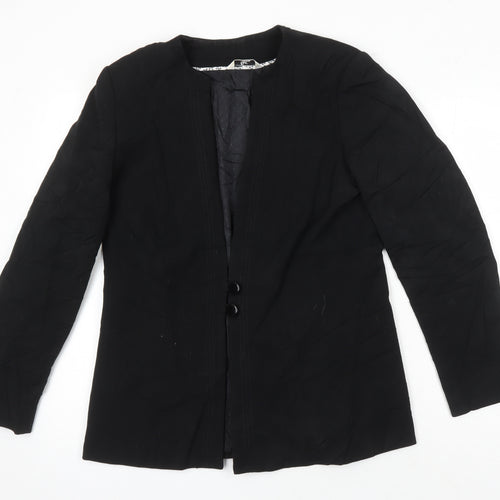 Klass Womens Black Herringbone Jacket Blazer Size 12