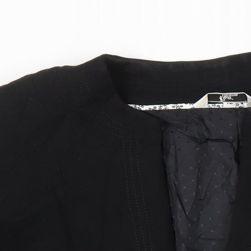 Klass Womens Black Herringbone Jacket Blazer Size 12