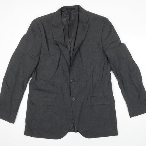 M&S Mens Grey Wool Jacket Suit Jacket Size 42 Regular
