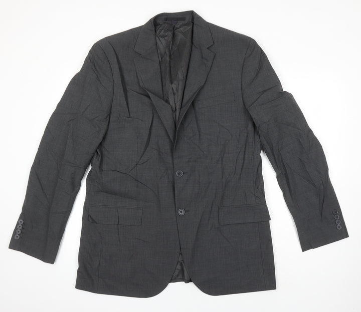 M&S Mens Grey Wool Jacket Suit Jacket Size 42 Regular