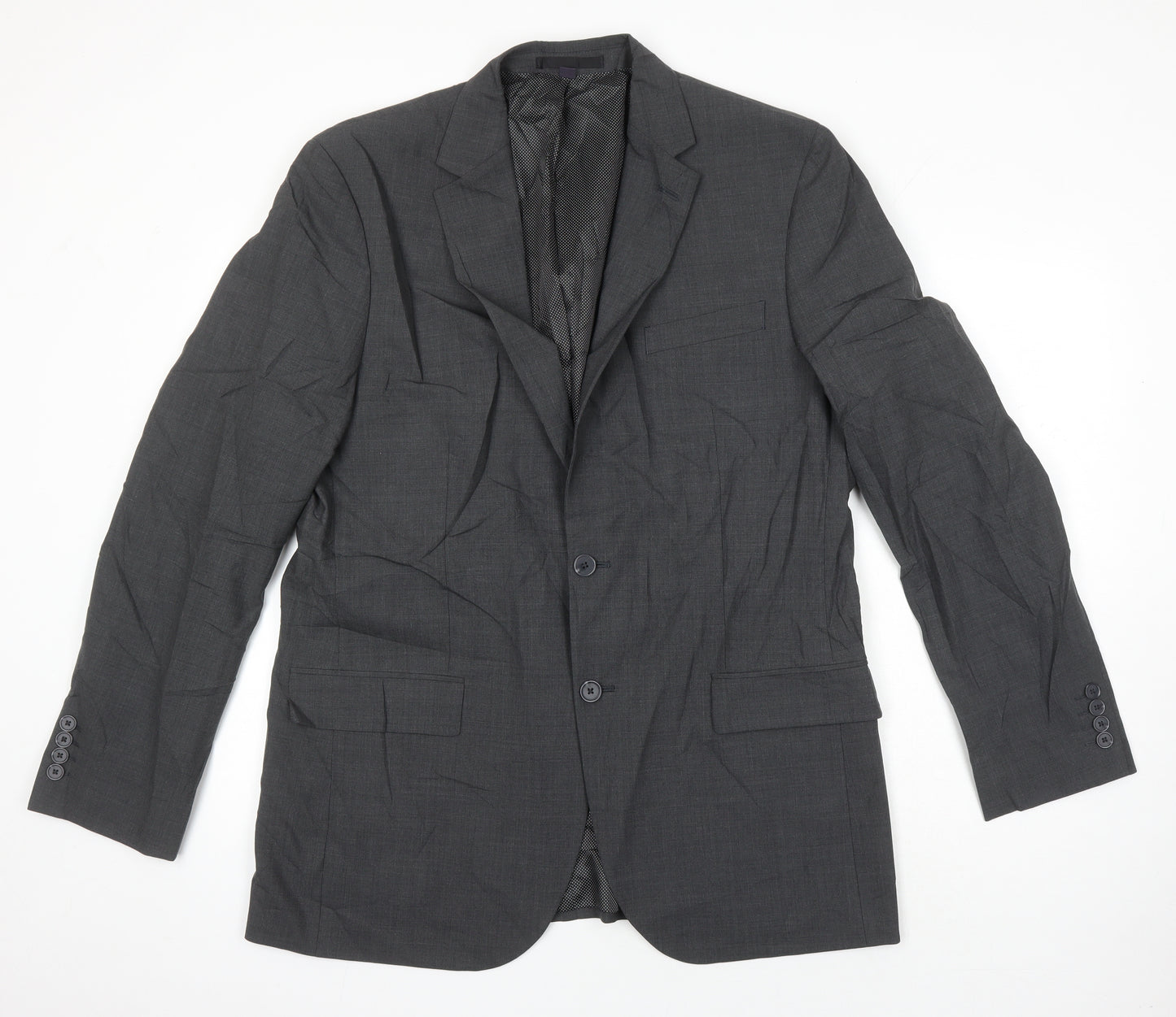 M&S Mens Grey Wool Jacket Suit Jacket Size 42 Regular