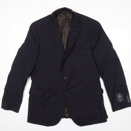 M&S Mens Blue Wool Jacket Suit Jacket Size 42 Regular