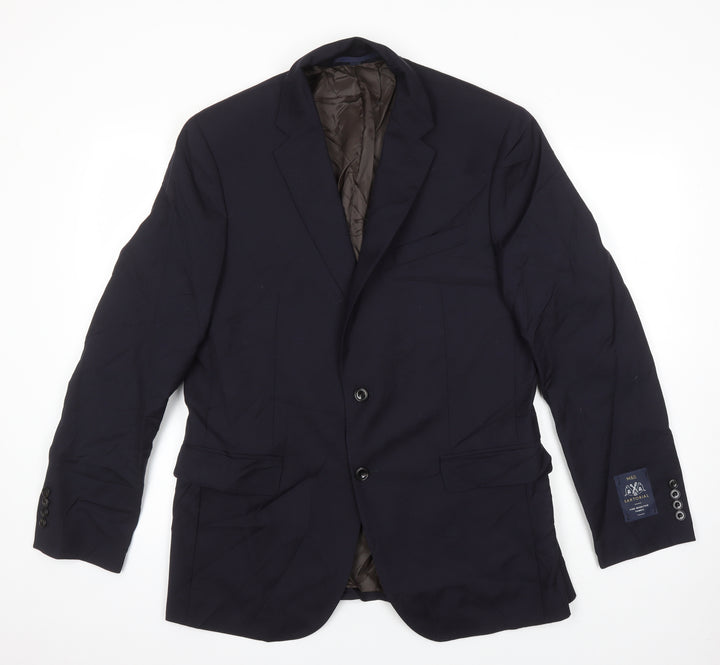 M&S Mens Blue Wool Jacket Suit Jacket Size 42 Regular