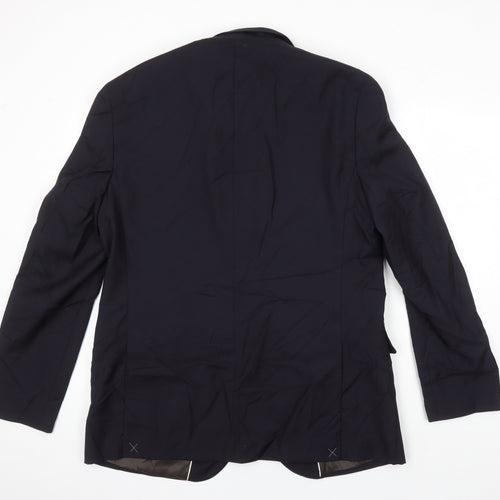 M&S Mens Blue Wool Jacket Suit Jacket Size 42 Regular
