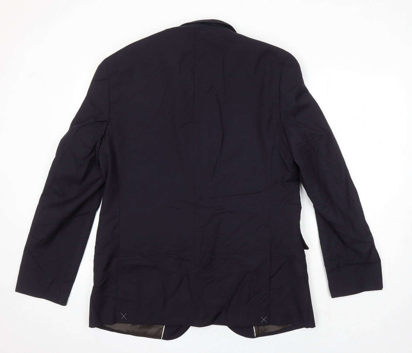 M&S Mens Blue Wool Jacket Suit Jacket Size 42 Regular