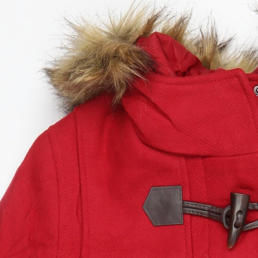 M&S Womens Red Overcoat Coat Size 12
