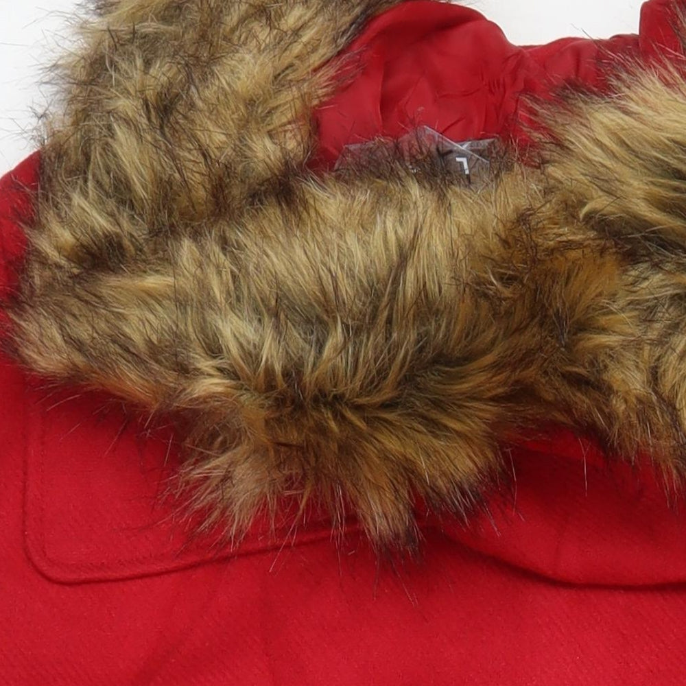 M&S Womens Red Overcoat Coat Size 12