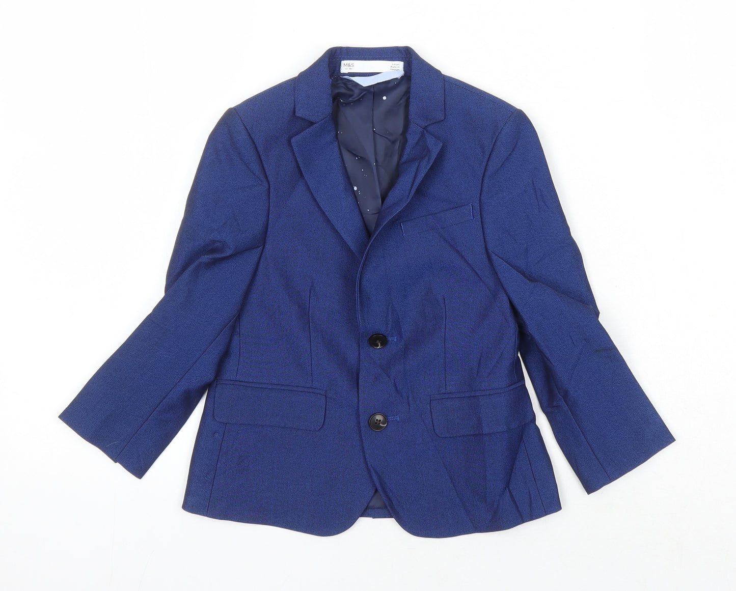 M&S Boys Blue Jacket Blazer Size 3-4 Years