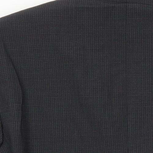M&S Mens Grey Check Wool Jacket Suit Jacket Size 38 Regular