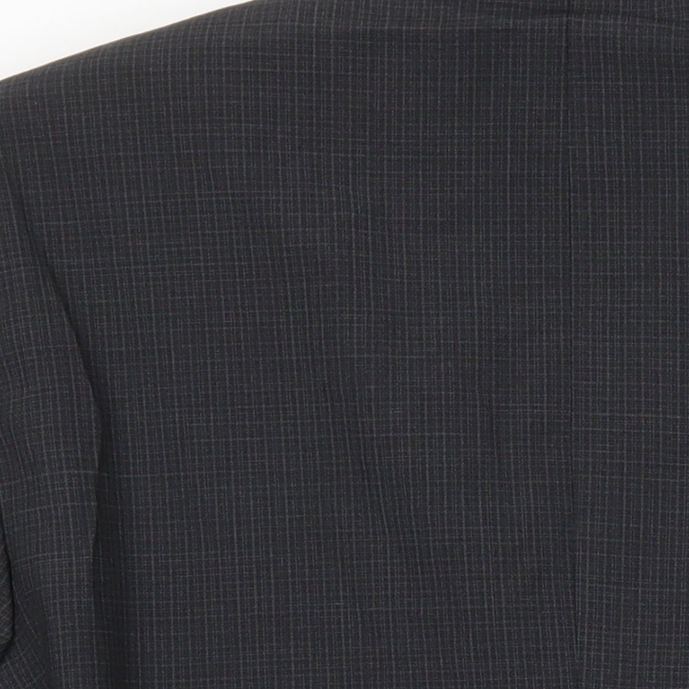 M&S Mens Grey Check Wool Jacket Suit Jacket Size 38 Regular
