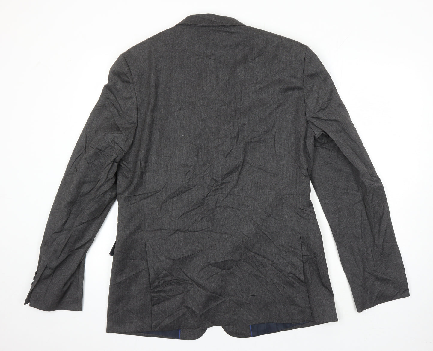 M&S Mens Grey Polyester Jacket Suit Jacket Size 42 Regular