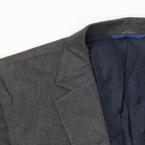 M&S Mens Grey Polyester Jacket Suit Jacket Size 42 Regular