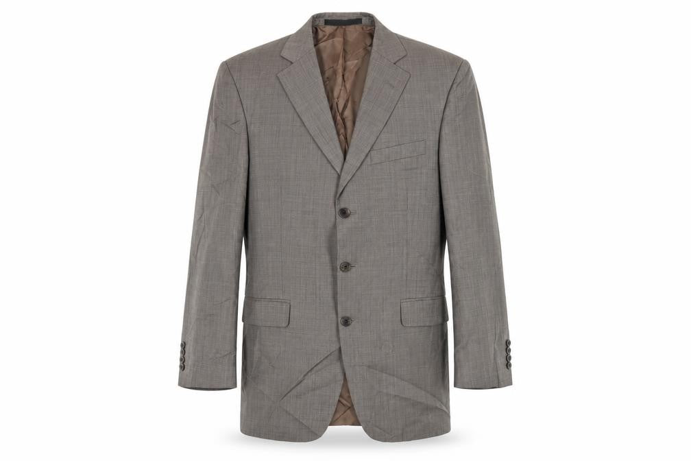 Front view of Marks & Spencer men’s brown wool jacket suit jacket, size 40, regular
