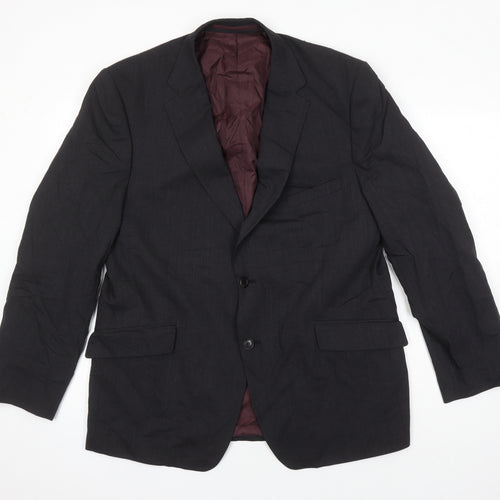 M&S Mens Black Wool Jacket Suit Jacket Size 44 Regular