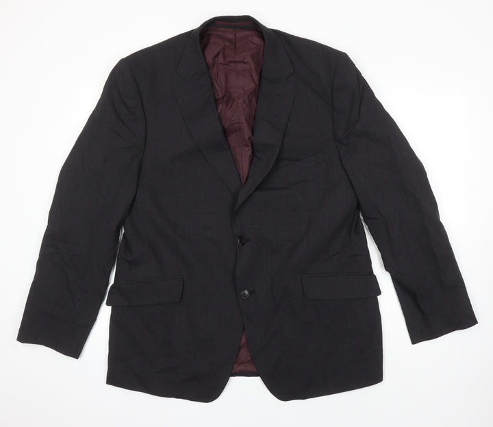 M&S Mens Black Wool Jacket Suit Jacket Size 44 Regular