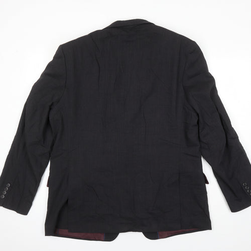 M&S Mens Black Wool Jacket Suit Jacket Size 44 Regular