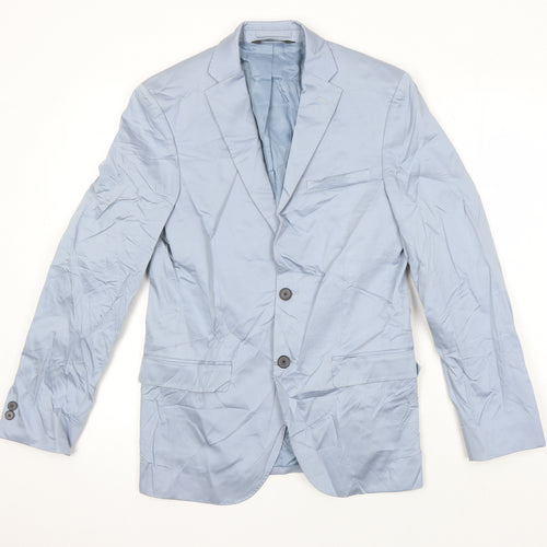 M&S Mens Blue Cotton Jacket Blazer Size 36 Regular