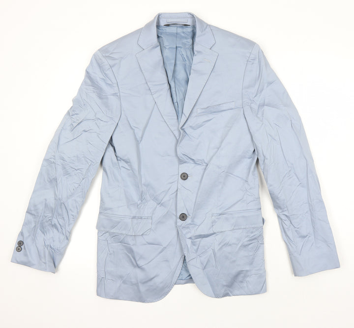 M&S Mens Blue Cotton Jacket Blazer Size 36 Regular