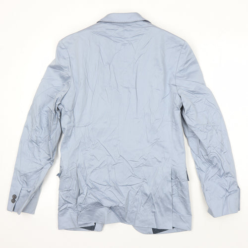 M&S Mens Blue Cotton Jacket Blazer Size 36 Regular