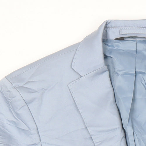 M&S Mens Blue Cotton Jacket Blazer Size 36 Regular