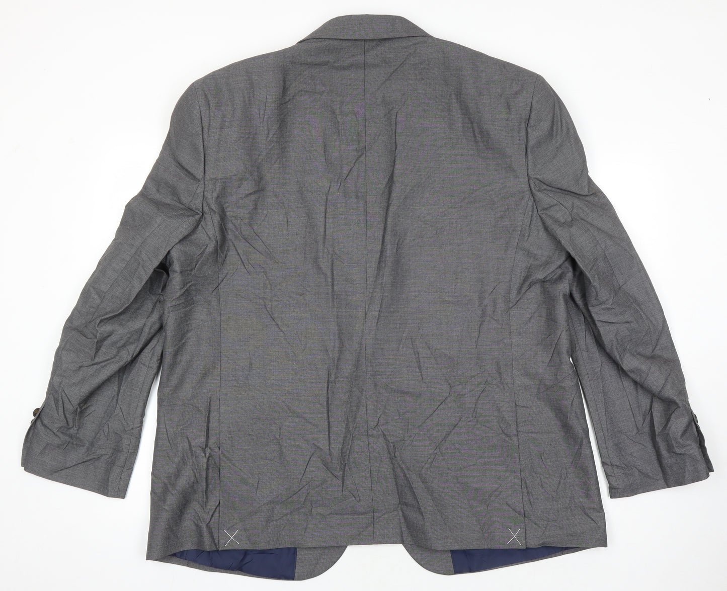 M&S Mens Grey Polyester Jacket Suit Jacket Size 48 Regular