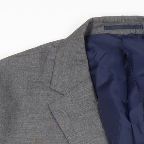 M&S Mens Grey Polyester Jacket Suit Jacket Size 48 Regular